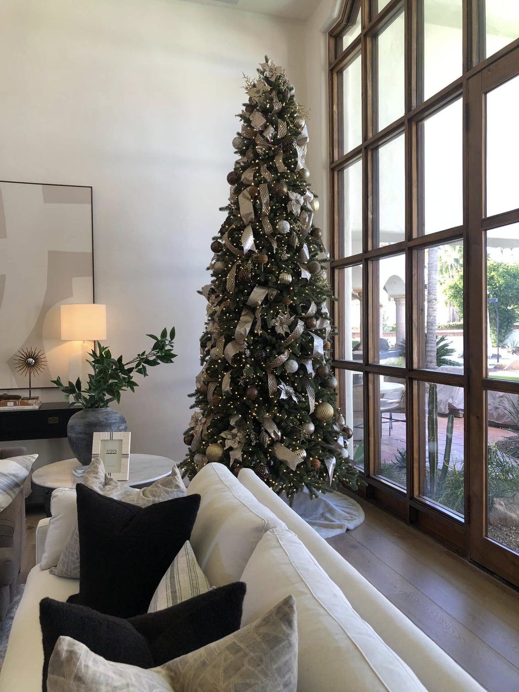 Silver and champagne tree